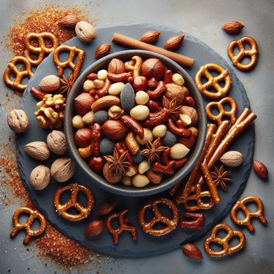 Image of Spiced Glazed Nuts and Pretzel Mix