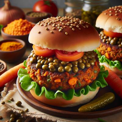 Image of Spiced Lentil Carrot Veggie Burgers