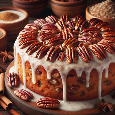 Image of Spiced Pecan Cake with Pecan Icing