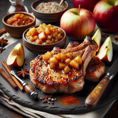 Image of Spiced Pork Chops with Apple Chutney