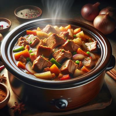 Image of Spiced Pork Stew Crock Pot