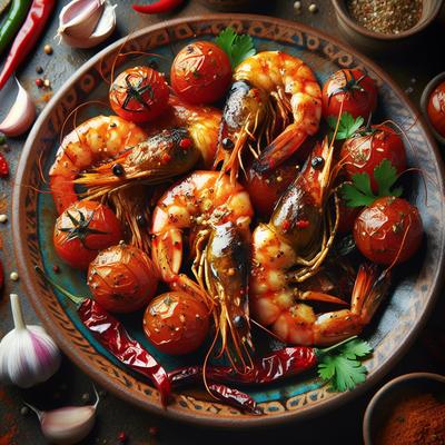 Image of Spiced Prawns with Tomatoes