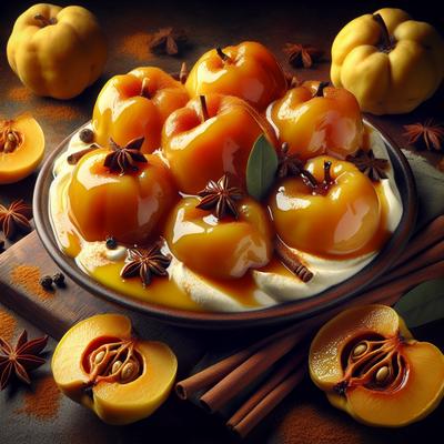 Image of Spiced Quinces with a Mascarpone Cream