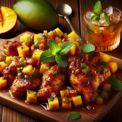 Image of Spiced Rum Sugar Chicken with Mango Mojito Salsa