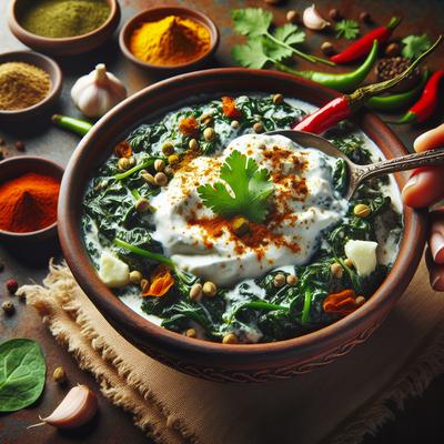 Image of Spiced Spinach with Yogurt