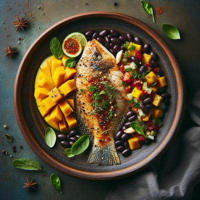 Image of Spiced Tilapia with Mango Black Bean Salsa