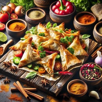 Image of Spiced Vegetable Phyllo Parcels