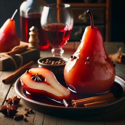 Image of Spiced Wine Poached Pears