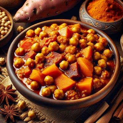 Image of Spicy African Chickpea and Sweet Potato Stew