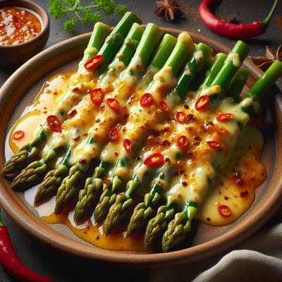 Image of Spicy and Sweet Cheesy Asparagus