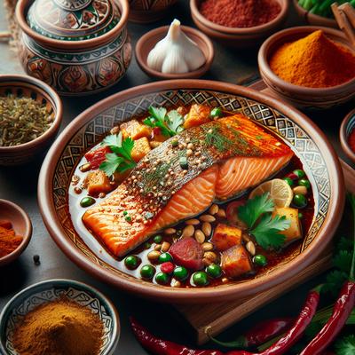 Image of Spicy Authentic Moroccan Salmon a Taste of Casablanca