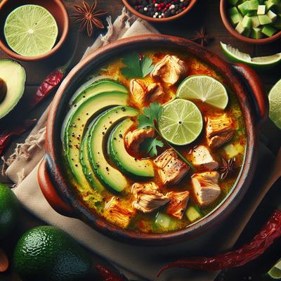 Image of Spicy Avocado Soup with Chicken and Lime
