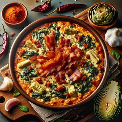 Image of Spicy Bacon Spinach and Artichoke Dip