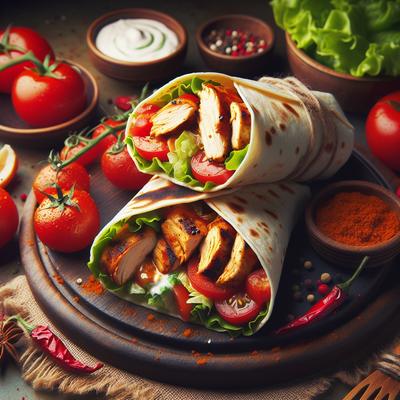 Image of Spicy Baked Chicken Wraps