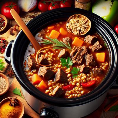 Image of Spicy Beef and Barley Soup South Beach Friendly Crock Pot