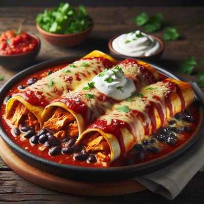 Image of Spicy Black Bean Chicken Enchiladas