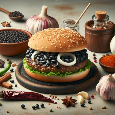Image of Spicy Black Bean Garlic Burgers