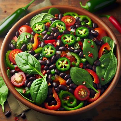 Image of Spicy Black Bean Spinach Salad