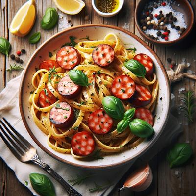 Image of Spicy Bratwurst Linguine