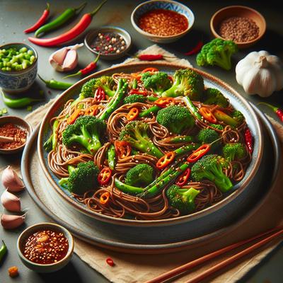 Image of Spicy Broccoli and Soba Noodle Stir Fry
