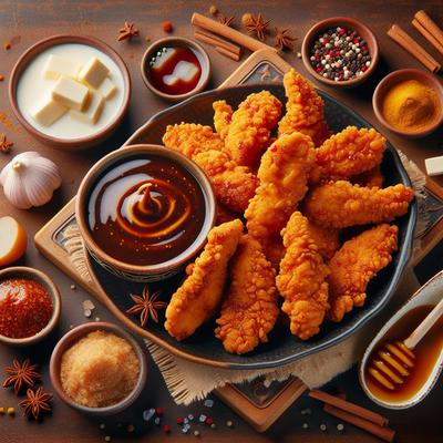 Image of Spicy Buttermilk Chicken Tenders with Molasses Dipping Gravy