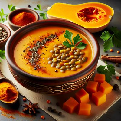 Image of Spicy Butternut Squash and Lentil Soup