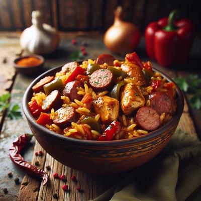 Image of Spicy Cajun Chicken and Sausage Jambalaya