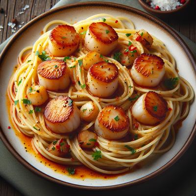 Image of Spicy Cajun Scallops Angel Hair Pasta