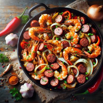 Image of Spicy Cajun Shrimp and Sausages