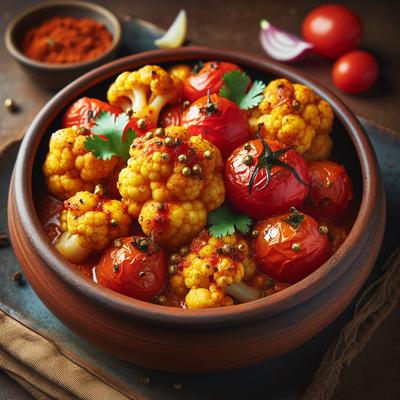 Image of Spicy Cauliflower with Braised Tomatoes