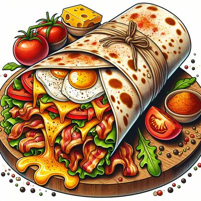 Image of Spicy Cheeesy Blt Egg Wrap