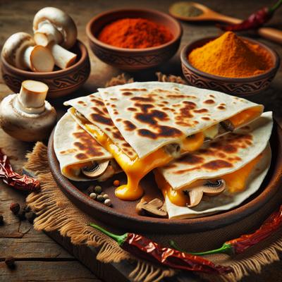 Image of Spicy Cheese Mushroom Quesadillas