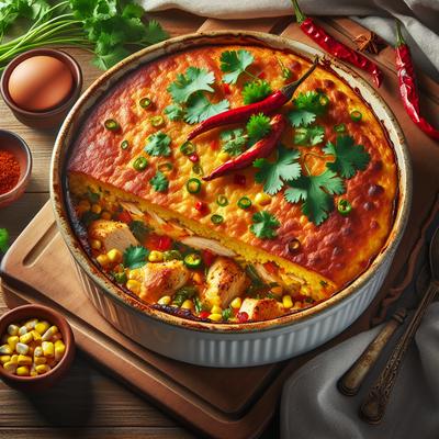 Image of Spicy Chicken and Cornbread Casserole