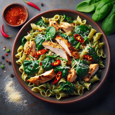 Image of Spicy Chicken and Spinach Pasta