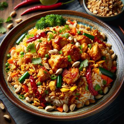 Image of Spicy Chicken Fried Rice with Peanuts