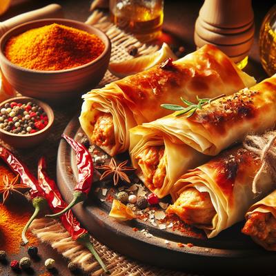 Image of Spicy Chicken Phyllo Rolls