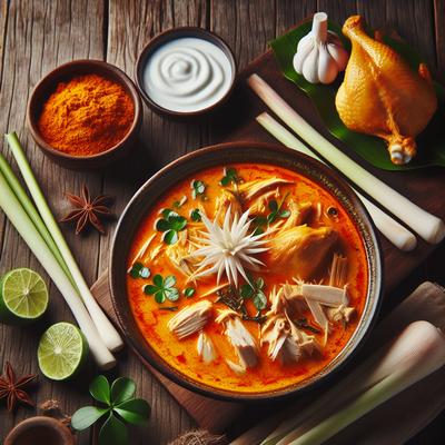 Image of Spicy Chicken Soup with Hints of Lemongrass and Coconut Milk