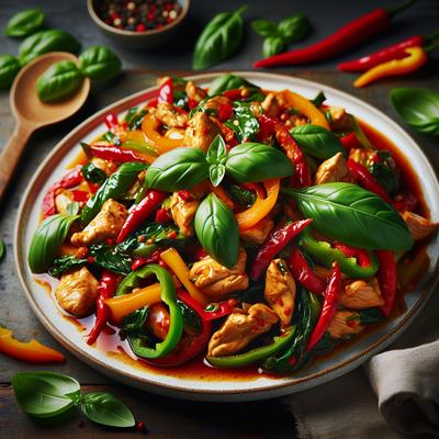 Image of Spicy Chicken Stir Fry with Basil