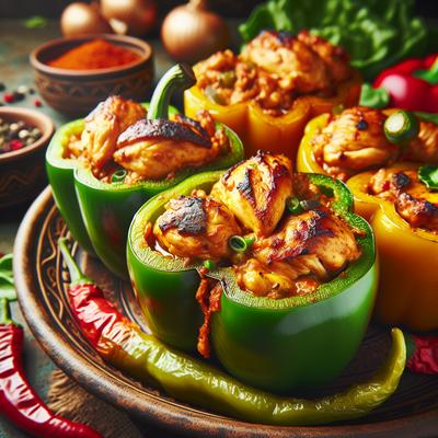 Image of Spicy Chicken Stuffed Bell Peppers