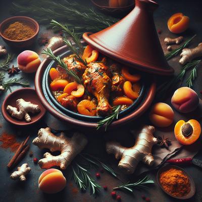 Spicy Chicken Tagine with Apricots Rosemary and Ginger