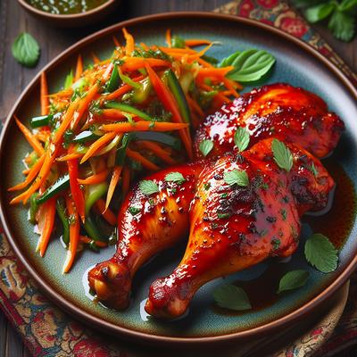 Image of Spicy Chicken with Carrot and Herb Salad