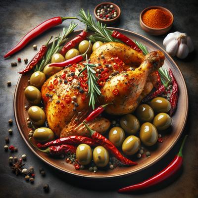 Image of Spicy Chicken with Olives Pollo Alla Diavola Con Olive