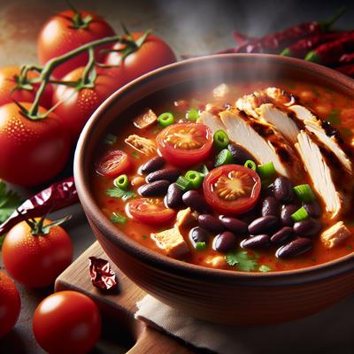 Image of Spicy Chipotle Black Bean Chicken and Tomato Soup
