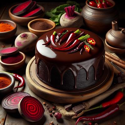 Image of Spicy Chocolate Beet Cake with Chocolate Glaze