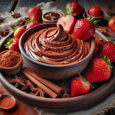 Image of Spicy Cocoa Cream and Strawberries