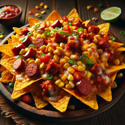 Image of Spicy Corn and Chorizo Nachos