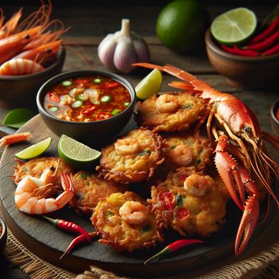 Image of Spicy Crab and Prawn Fritters with Chilli Lime Dipping Sauce