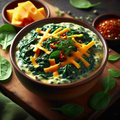 Image of Spicy Cream Spinach with Cheddar Cheese