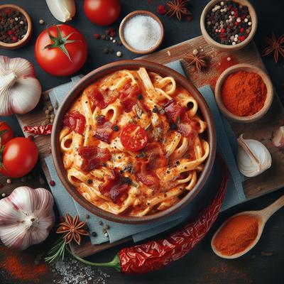 Image of Spicy Creamy Tomato Bacon Pasta Sauce