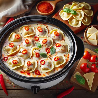 Image of Spicy Crock Pot Alfredo Ravioli